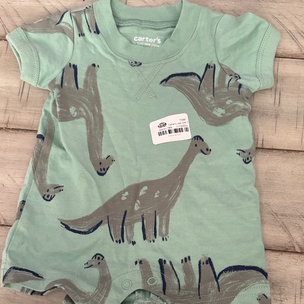Carter's Mint Green Dinosaur Print Tee